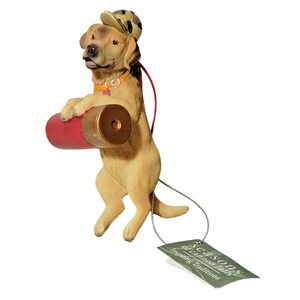 Seasons of Cannon Falls‎ Hunting Dog Yellow Labrador Christmas Ornament 5" NWT